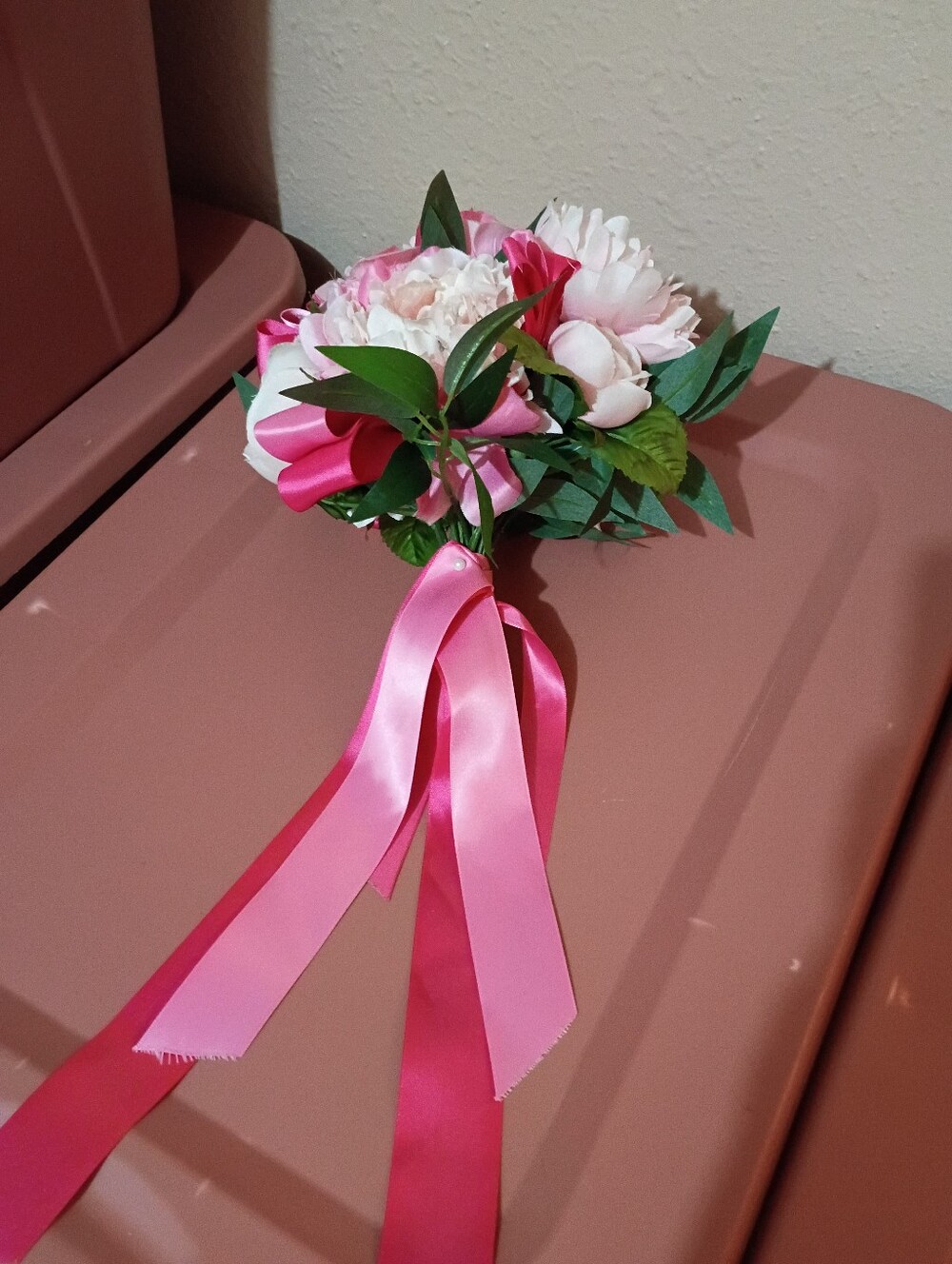 Pink Peony Bouquet with Ribbon 🎀